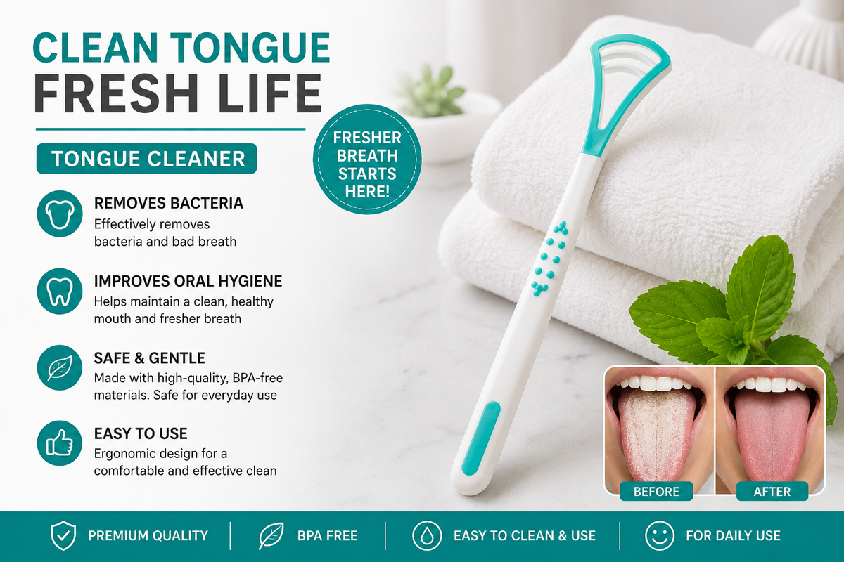 Tongue Scraper/Tongue Cleaner Antibacterial Branded