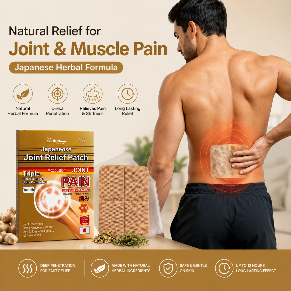 Dr. Vox Japanese Joint Pain Relief Patches - Herbal Formula for Muscle & Bone Pain